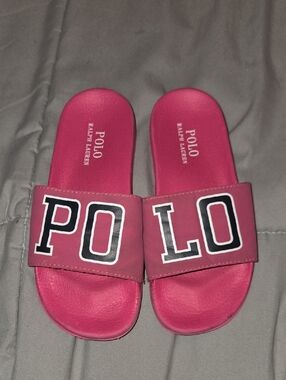 Polo by Ralph Lauren Hot Pink Kids Slide Sandals